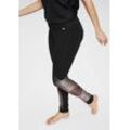 Leggings, schwarz-apricot, Gr.48