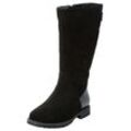 Weitschaftstiefel aus Leder mit Fellimitat, schwarz, Gr.39