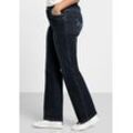 Große Größen: Bootcut-Jeans mit Used-Effekten, dark blue Denim, Gr.20