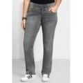 Gerade Jeans mit Used-Effekten, grey Denim, Gr.26