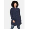 Longbluse mit Stehkragen und Passe hinten, marine, Gr.40