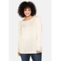 Longpullover mit U-Boot-Ausschnitt und Leinenanteil, offwhite, Gr.52/54