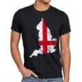 style3 Print-Shirt Herren T-Shirt England Vintage Flagge London UK Great Britain soccer Flag brexit, schwarz