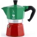 BIALETTI Espressokocher Moka Express Tricolore Italia, 0,27l Kaffeekanne, 6 Tassen, bunt