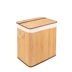 PANA®ECO Bambus Wäschekorb mit Deckel • Wäschebox Holz mit herausnehmbaren Wäschesack • Faltbarer Wäschesammler waschbar • Badezimmer Wäschetruhe • 100% Bambus • versch. Farben und Größen