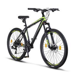 Licorne Bike Diamond Premium Mountainbike Aluminium, Fahrrad für Jungen, Mädchen, Herren und Damen - 21 Gang-Schaltung - Scheibenbremse Herrenrad, einstellbare Vordergabel 26, 27.5 und 29 Zoll