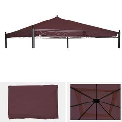 Ersatzbezug für Dach Pergola Pavillon Calpe 4x4m ~ rot-braun