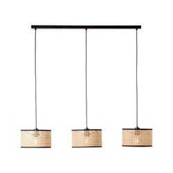 BRILLIANT Lampe, Wiley Pendelleuchte 3flg schwarz/holzfarbend, 3x A60, E27, 60W, Kabel kürzbar / in der Höhe einstellbar