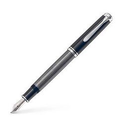 Pelikan Souverän M405 Stresemann Kolbenfüller schwarz/anthrazit/silber F (fein)