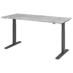 HAMMERBACHER XMKA19 elektrisch höhenverstellbarer Schreibtisch beton rechteckig, C-Fuß-Gestell grau 180,0 x 80,0 cm