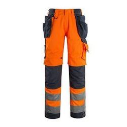 MASCOT® unisex Warnschutzhose Wigan orange, schwarzblau Größe 46