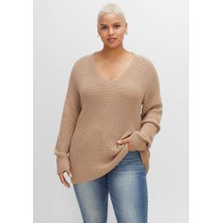 Pullover mit Kaschmir, in leichter A-Linie, cappuccino meliert, Gr.52/54