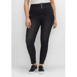 Super Skinny Jeans in Curvy-Schnitt ANNE, black Denim, Gr.44