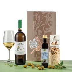 Vernaccia di san Gimignano vom berühmten Weingut Teruzzi, steinpilz-risotto & bio-Olivenöl extra Ver