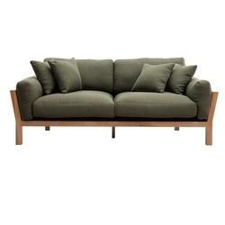 KYO Khaki skandinavisches 3-Sitzer-Sofa mit abnehmbaren Bezügen