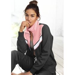 H.I.S Sweatjacke mehrfarbig Gr. 32/34 für Damen. Mit Logodruck. Basic. Nachhaltig.