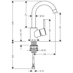 hansgrohe Waschtischmischer Talis S hoher Auslauf chrom 32070000