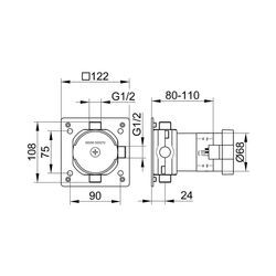 KEUCO UP Funktionseinheit IXMO 59556, für 2-Wege Umstellventil DN15 59556000070