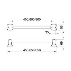 KEUCO Badetuchhalter City.2 02701, verchromt, 600 mm 02701010600