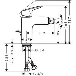 hansgrohe Bidetmischer Logis chrom 71200000