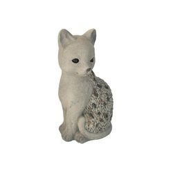 Steinfigur Katze 36 cm sitzend Deko Gartenfigur Polystone Steinoptik