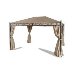 Garten-Pavillon ROM 3x4m mit 2 Seitenteil Sets geschlossen und mit Moskito Netz Party-Zelt Terrassen