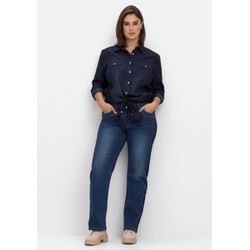 Gerade Jeans in Curvy-Schnitt PIA mit Galonstreifen, blue Denim, Gr.52