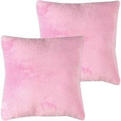 Dekokissen Kuschel Celina 2er Pack, in der Größe 50 x 50cm - Rosa - Kissenbezug mit Reißverschluss - Rosa