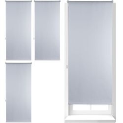 4 x Thermo Verdunklungsrollo, Hitzeschutz, Fenster Seitenzugrollo, Klemmfix ohne bohren, 70x160, Stoff 66 cm, weiß