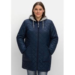 Steppjacke mit Jerseykapuze und 2-Wege-Zipper, nachtblau, Gr.58