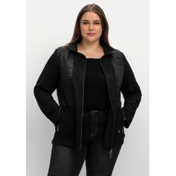 Leichte Jerseyjacke mit gesteppten Partien, schwarz, Gr.40