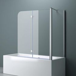 Sogood - doporro 75x120x140cm Design-Duschwand für Badewanne Badewannenaufsatz Duschabtrennung 6mm ESG-Sicherheitsglas inkl. NANO-Beschichtung