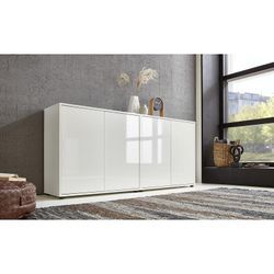 Bmg Möbel - Sideboard »Mailand Set 2« (Kommode Anrichte Aktenschrank), mit weiß lackierten Hochglanzfronten und hochwertigen push-to-open Beschlägen