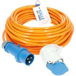 Kalle Das Kabel - Kalle Verlängerungskabel cee 230V 16A 2,5mm² Winkel Kompakt Extreme Signal Orange IP44 5 Meter