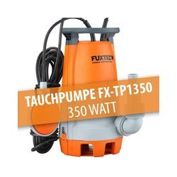 Teichpumpe Schmutzwasserpumpe Tauchpumpe 350 Watt, max. 7500 l/h, max. 7 m Förderhöhe, Fremdkörper bis 20 mm, stufenloser Schwimmerschalter - Fuxtec