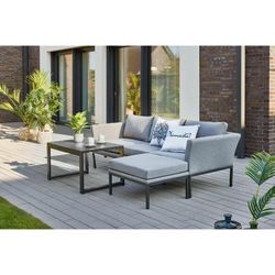 Primaster - Lounge Set Arona Sitzgruppe Garten Möbel Alu Grau Stuhl Tisch Sofa