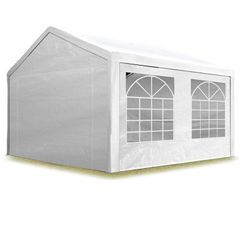 Toolport - Partyzelt Pavillon 3x5 m in weiß pe Plane 350 n Wasserdicht uv Schutz Festzelt Gartenzelt