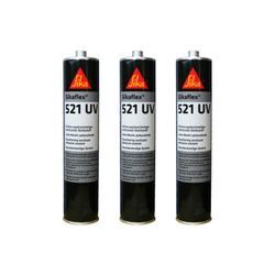 Sika - 3er-Set Hybrid-Kunststoffkleber flex 521 uv - Hellgrau - 300ml - Gris clair