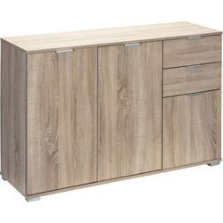 Deuba - casaria® Kommode Alba Holz Modern höhenverstellbarer Einlegeboden Schlafzimmer Büro Flur Mehrzweckschrank Aktenschrank Schrank DB131 - Eiche