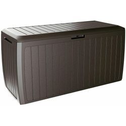 Casaria® Gartenbox 290L UV-beständig Haltegriffe Rollen Verschlussvorrichtung Balkon Wohnzimmer Wintergarten Kissenbox Rattan-Lamellen-Optik