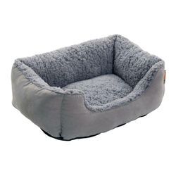 Hundebett Hundekissen Hundekorb Haustierbett Tierbett Hundesofa Hellgrau/Grau 90x70x20 cm