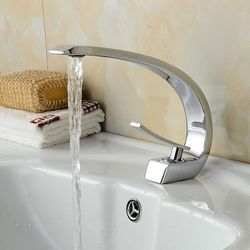 Einhebelmischer Design Waschtischarmatur Wasserhahn Chrom Bad Armatur Mischbatterie Waschbeckenarmatur für Badezimmer Waschbecken - Auralum