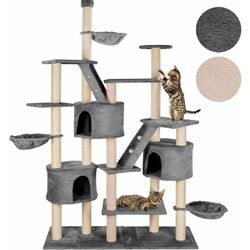 Großer Kratzbaum deckenhoch für Katzen Katzenbaum Kletterbaum - Grau - Happypet