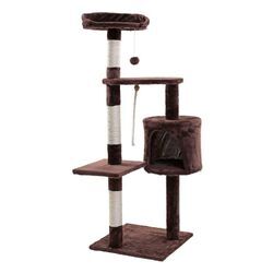 Estexo - Kratzbaum Katzenbaum Katzenkratzbaum Kletterbaum Spielbaum für Katzen 112 cm xl Braun