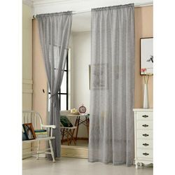 Gardinen transparent mit Kräuselband Vorhang Leinenoptik Halbtransparent Voile Leinenvorhang Stores Fensterschal Dekoschal Wohnzimmer Kinderzimmer