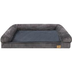 BingoPaw Orthopädisches Grosse Hunde Hundebett, Waschbar Flauschig Hundesofa Hundekorb mit Schaumkissen - rutschfest Hundebetten Grau xl 120x90 cm