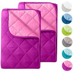 2 Stück Microfaser Sommer Steppbett 135x200 – lila und pink i oeko-tex i kochfest 95° i Leichtsteppbett für Camping & heiße Tage i ohne Bezug