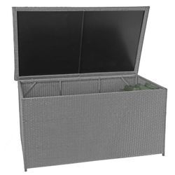 Poly-Rattan Kissenbox MCW-D88, Gartentruhe Auflagenbox Truhe ~ Basic grau, 80x160x94cm 950l