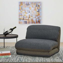 Schlafsessel MCW-E68, Schlafsofa Funktionssessel Klappsessel Relaxsessel, Stoff/Textil ~ khaki/dunkelgrau