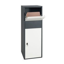 Paketkasten MCW-G80, Paketbox Standbriefkasten Paketbriefkasten Größe XL ~ verzinkt anthrazit-weiß